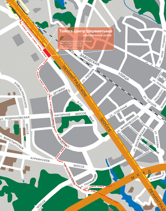 Карта проезда для Тойота Центр Шереметьево