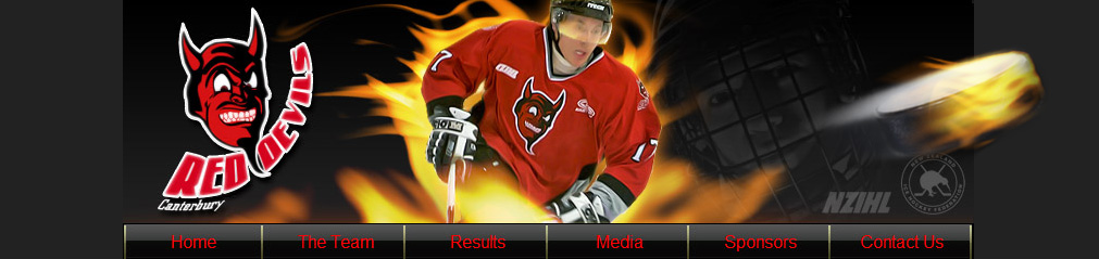 Шапка сайта хоккейного клуба Red Devils