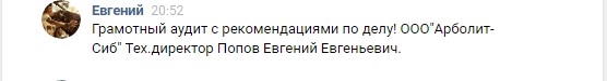 Отзыв об аудите магазина &quot;Арболит-Сиб&quot;