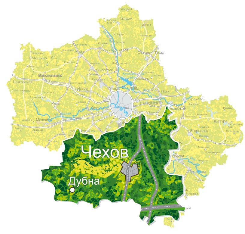 Векторная карта Московской области