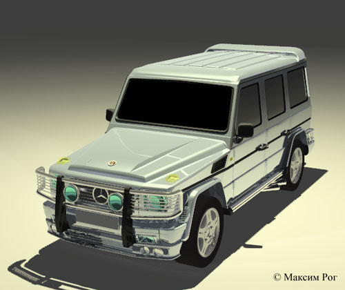 3D модель машины и элементов тюнинга для сайта.