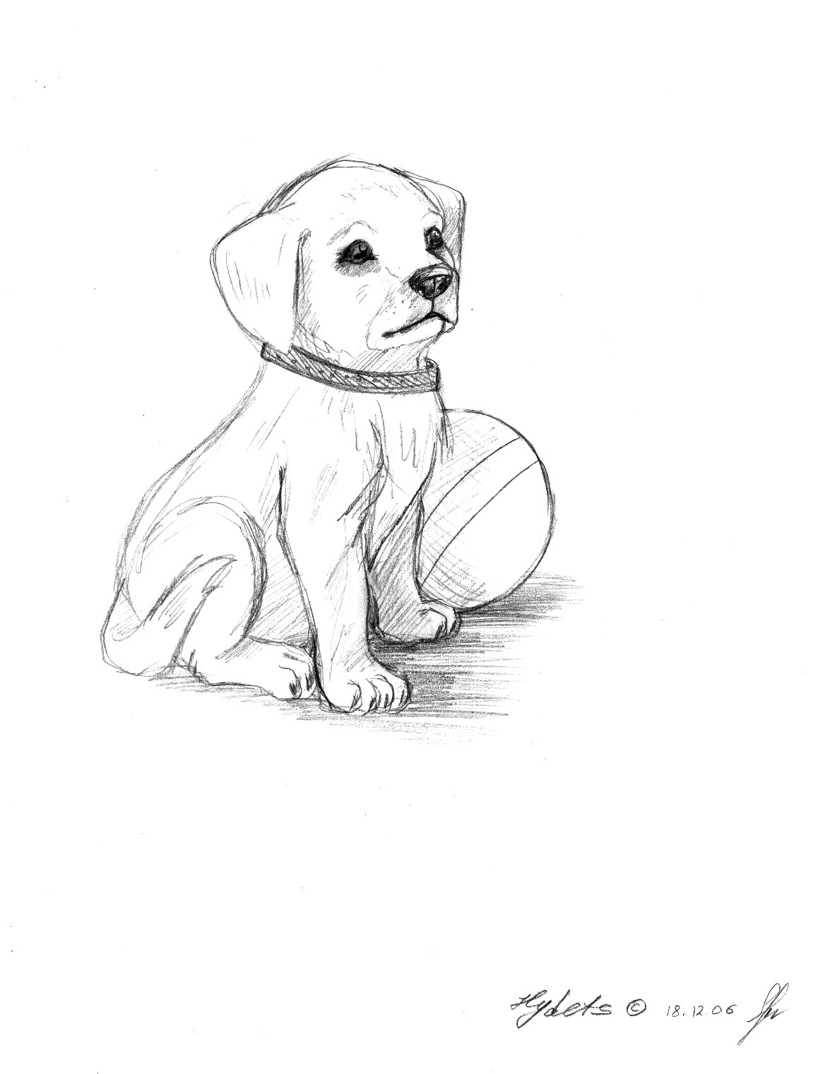 щенок с мячом