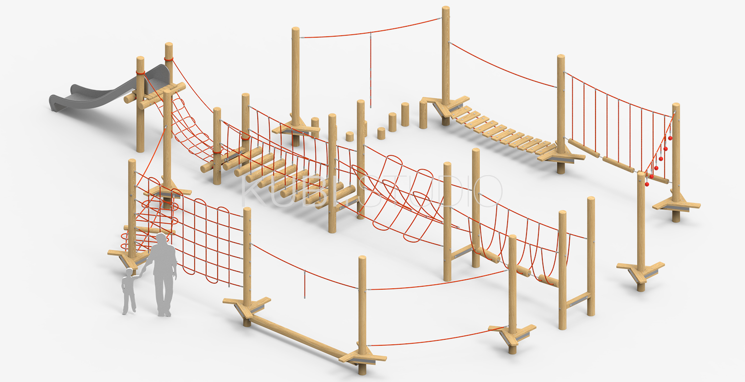 Веревочный парк детская площадка