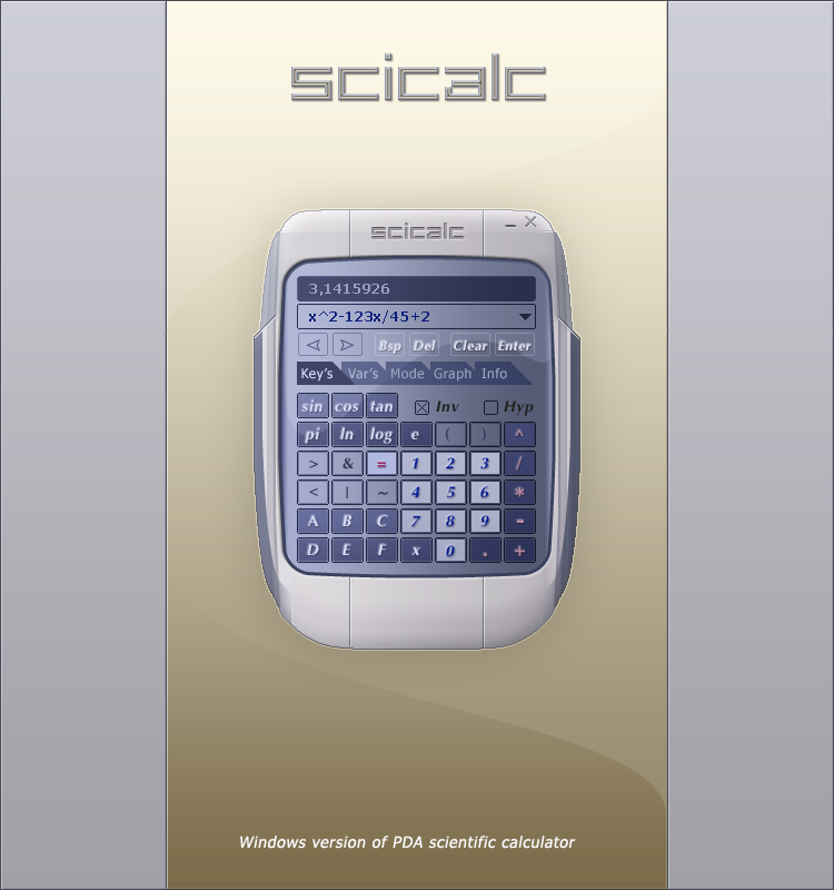 Scicalc - windows version of PDA scientific calculator