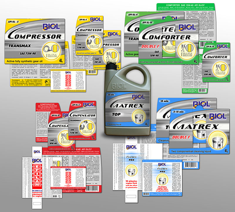 Этикетки моторных масел