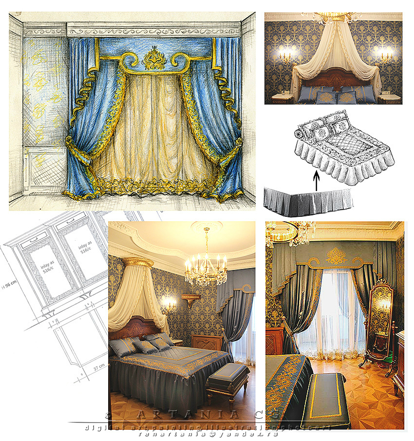 Дизайн классической спальни и фото готового интерьера