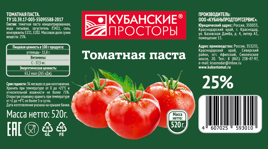 этикетка для консервной продукции