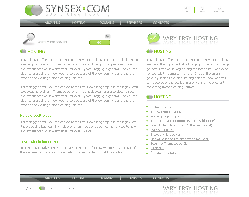 SYNSEX adult blod hosting