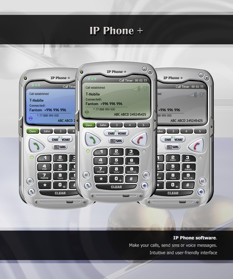IP Phone+.  Интерфейс приложения для IP-фонии