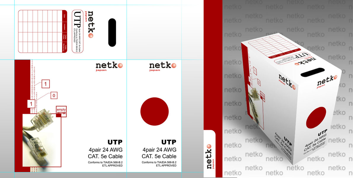 дизайн упаковки для кабеля UTP4