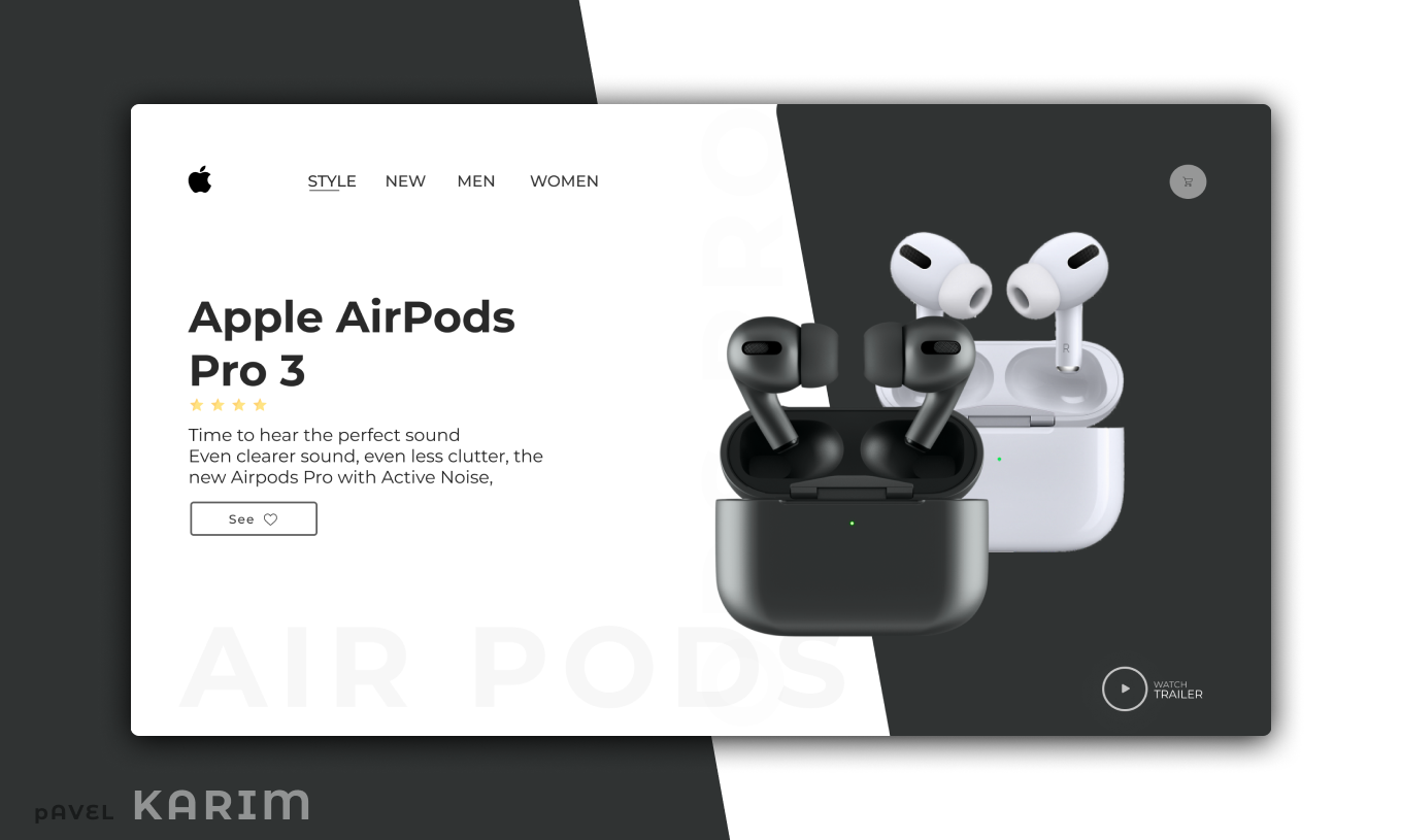 UX, веб-дизайн сайта Air pods