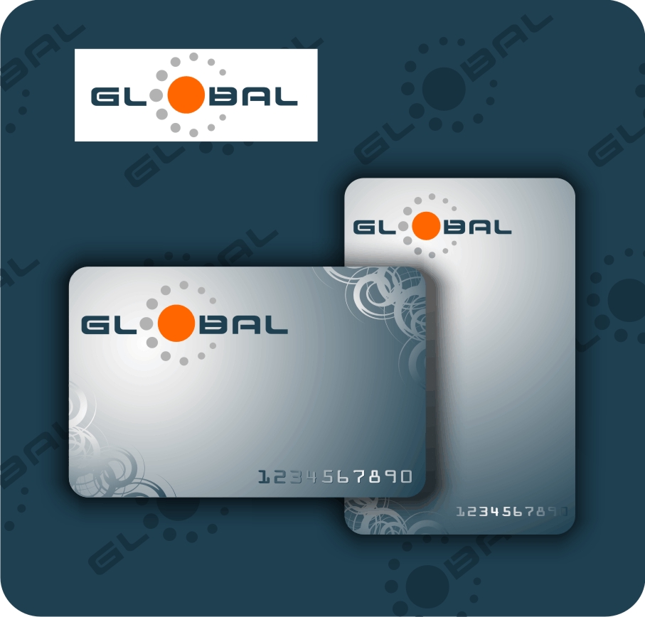 Дизай-макет пластиковых карт для компании GLOBAL/вариант