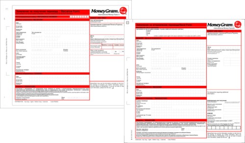 Верстка бланков для Money Gramm