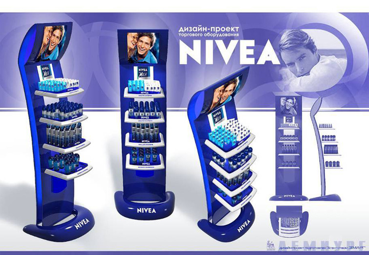 Варианты POS-конструкции для косм.компании Nivea