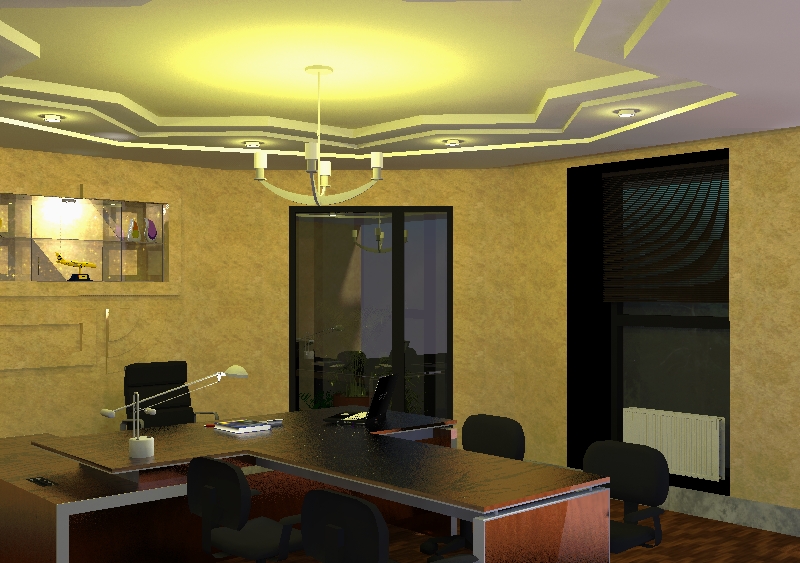Дизайн-предложение комнаты руководителя в офисе 
