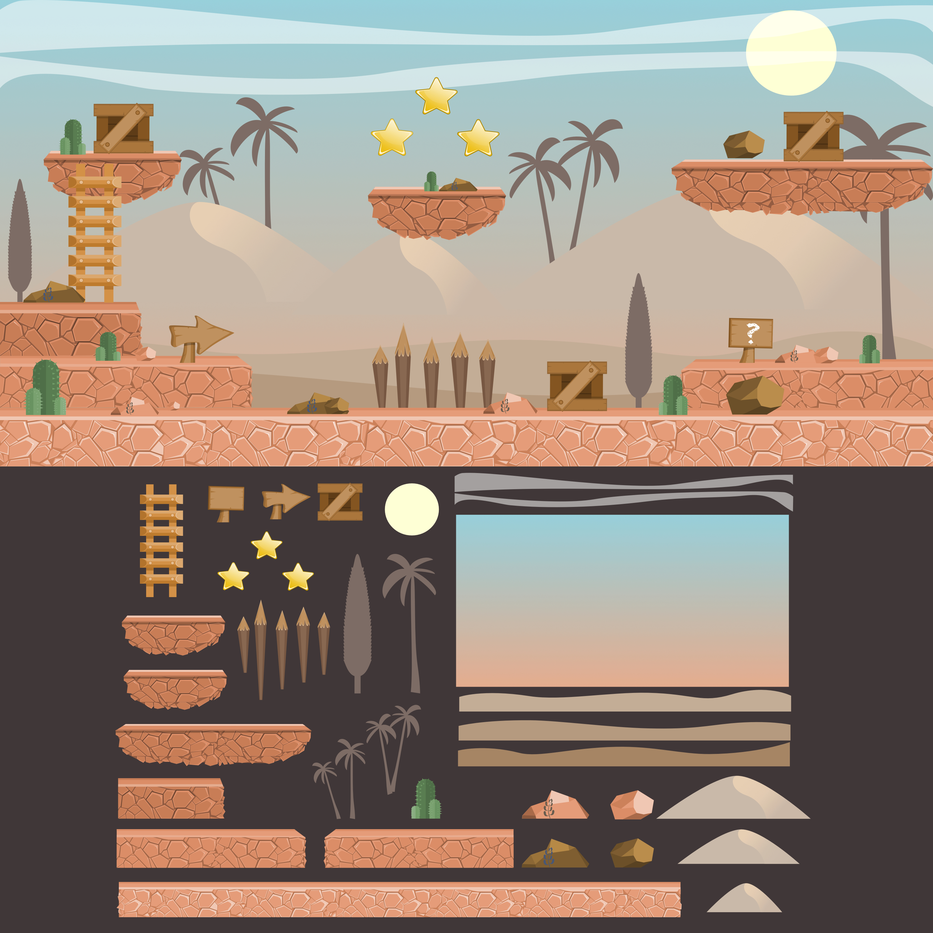 PLATFORMER GAME PACK 2D “DESERT”