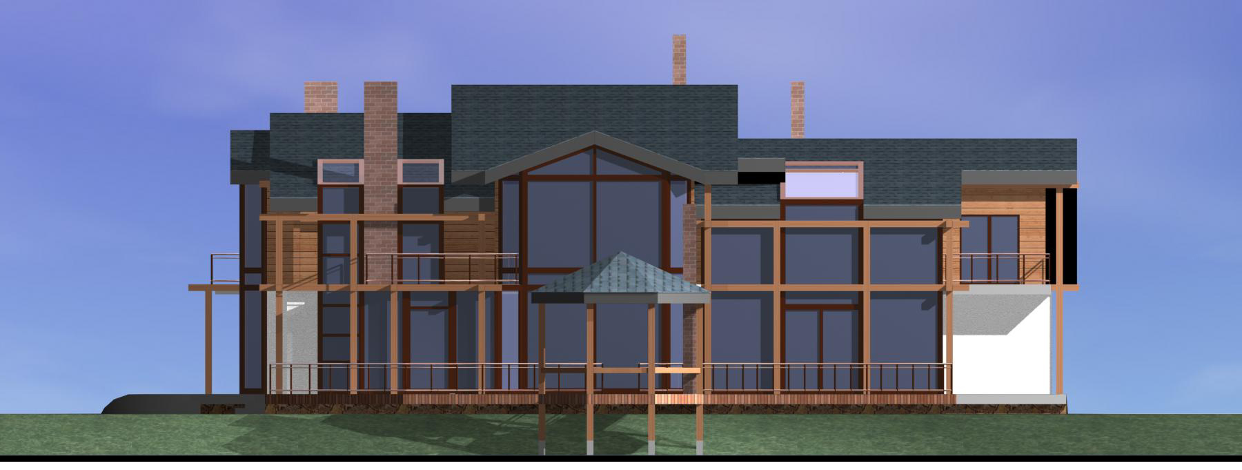 Проект загородного дома(визуализация)развёртка 2