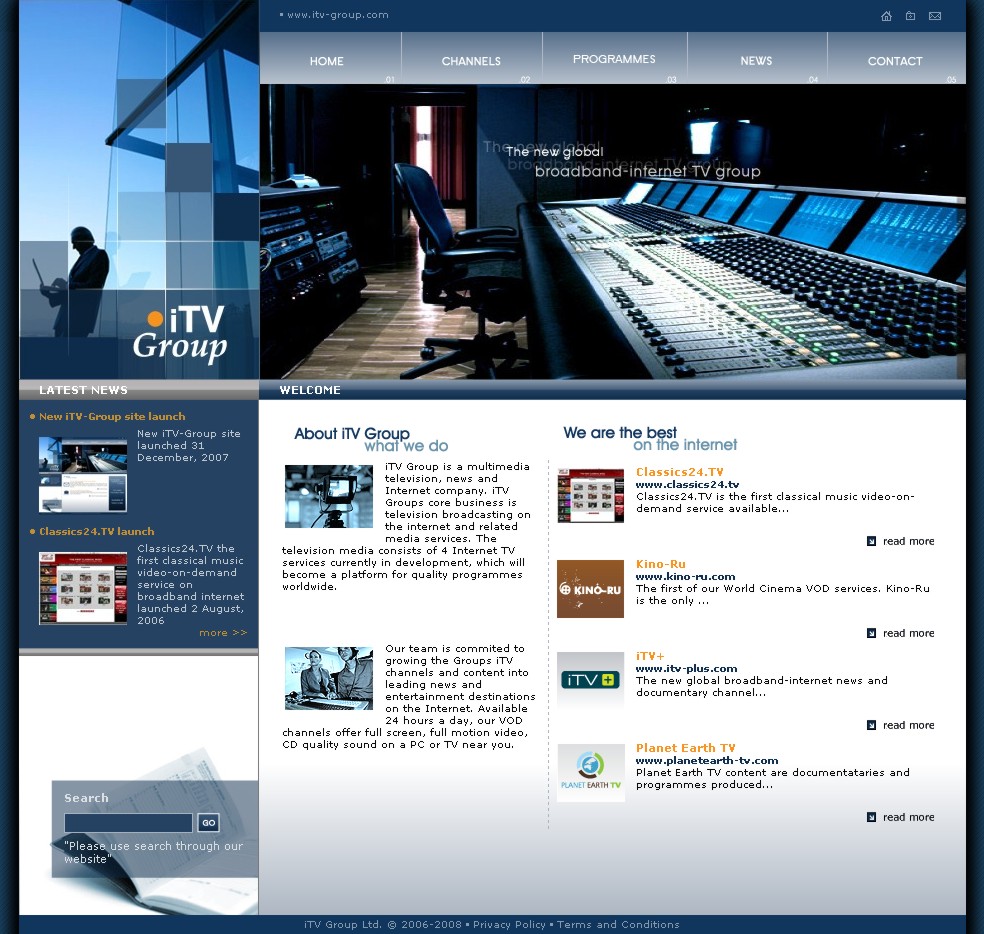 Сайт международной компании &quot;iTV- Group&quot;