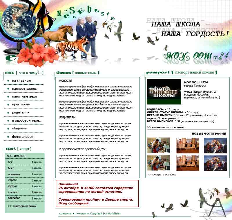 Дизайн сайта общеобразовательной школы