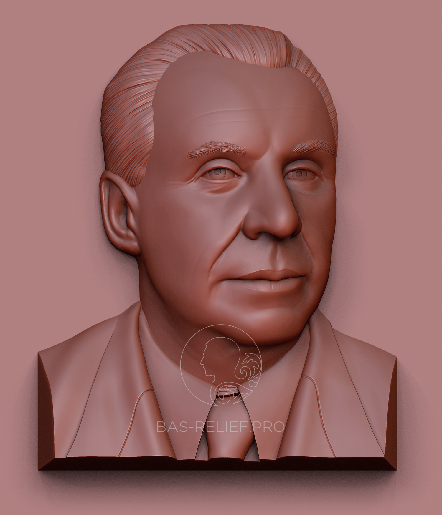 3д моделирование портрета для бронзовой мемориальной доски
