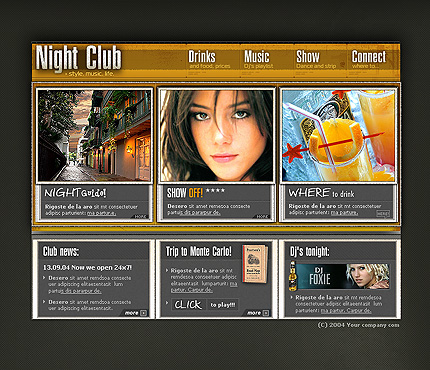 Дизайн сайта ночного клуба "Тропика"