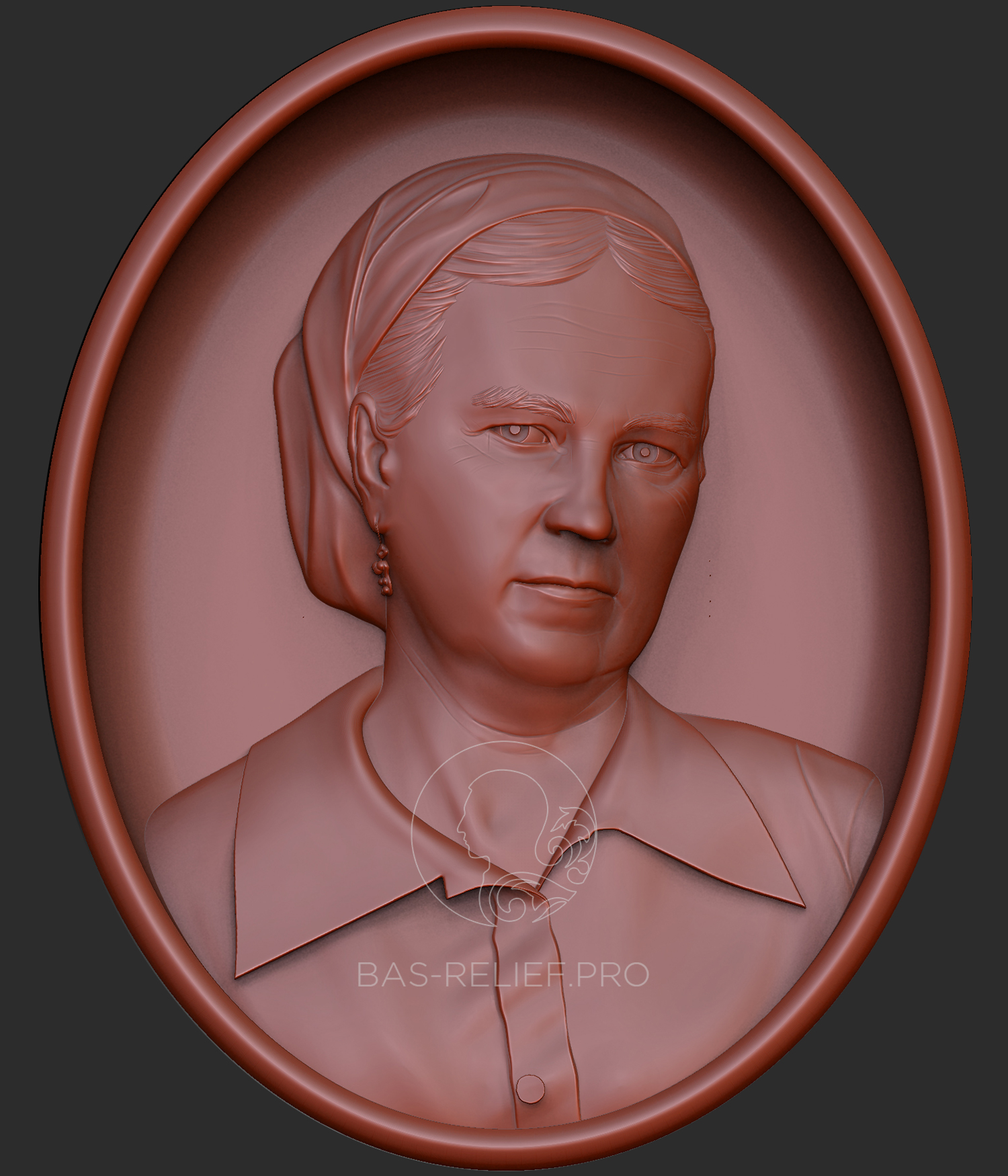 3Д stl модель портрета для барельефа