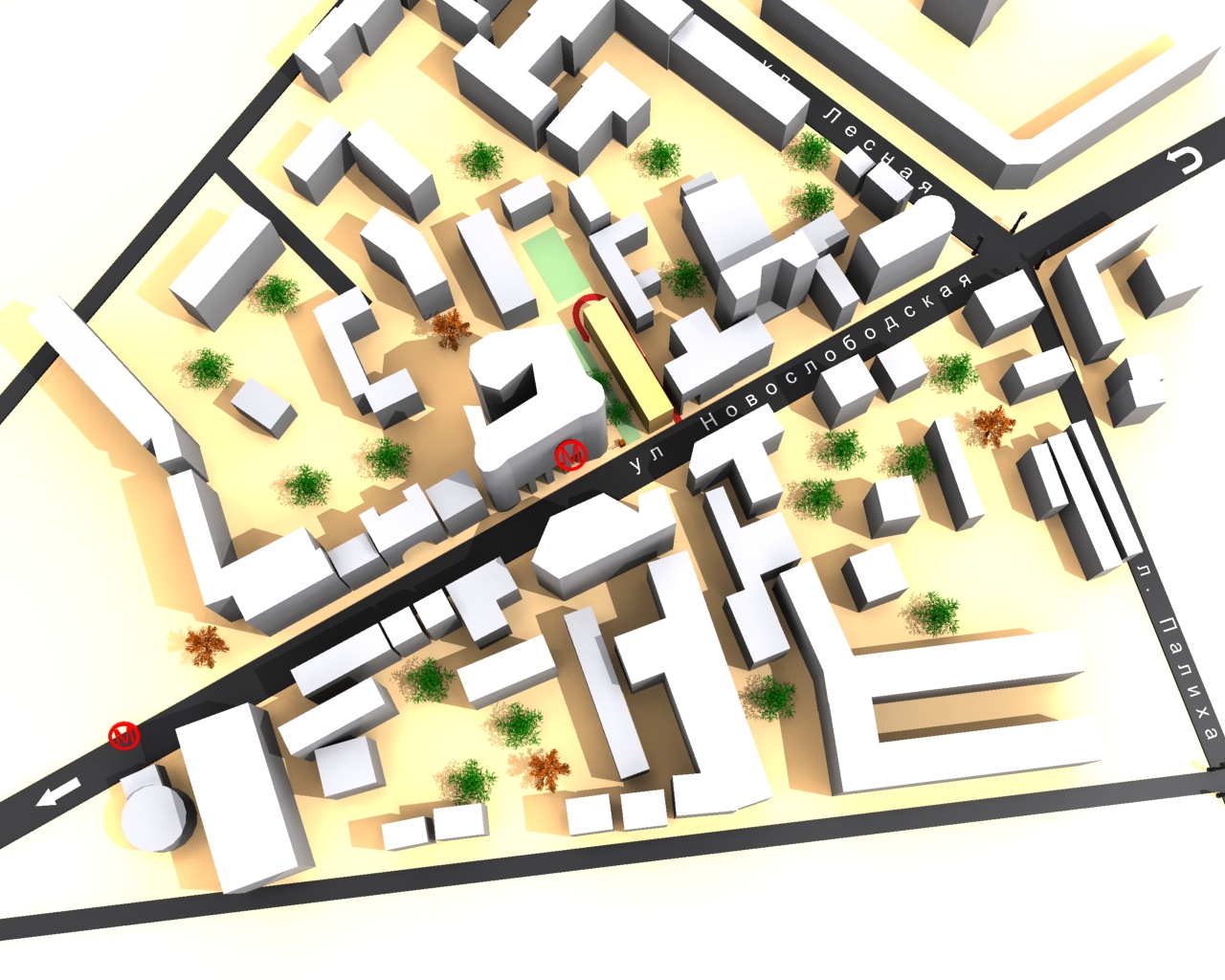 3D модель карты проезда