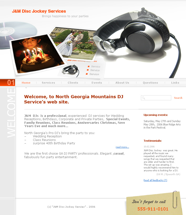 Сайт J&amp;M DJ Services