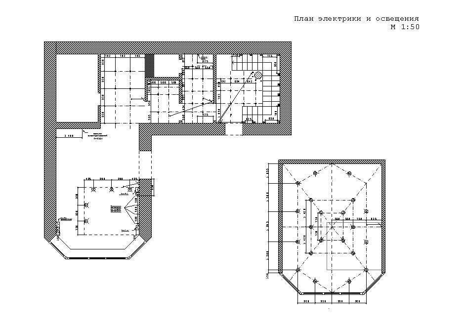 План электрики и освещения 1 эт.