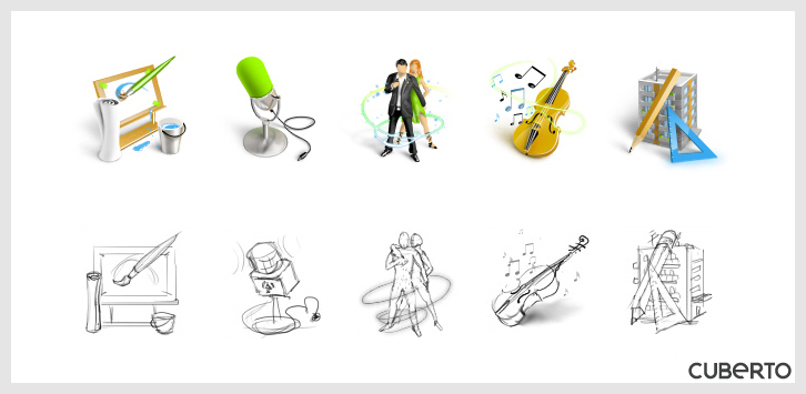 Иконки для сайта «Лига творчества»