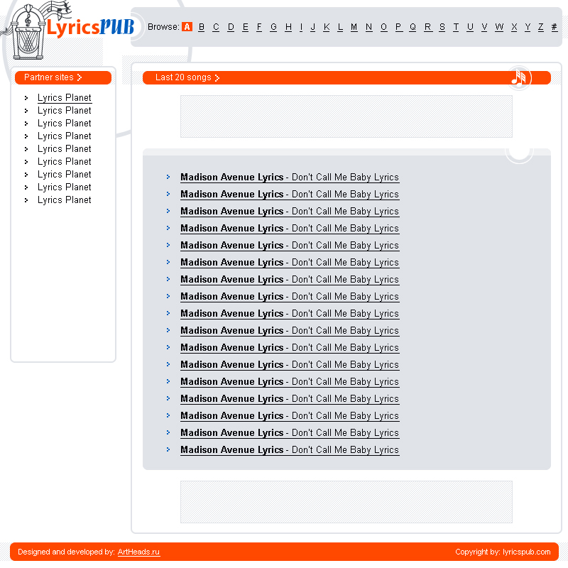 LyricsPub (Портал текстов песен)