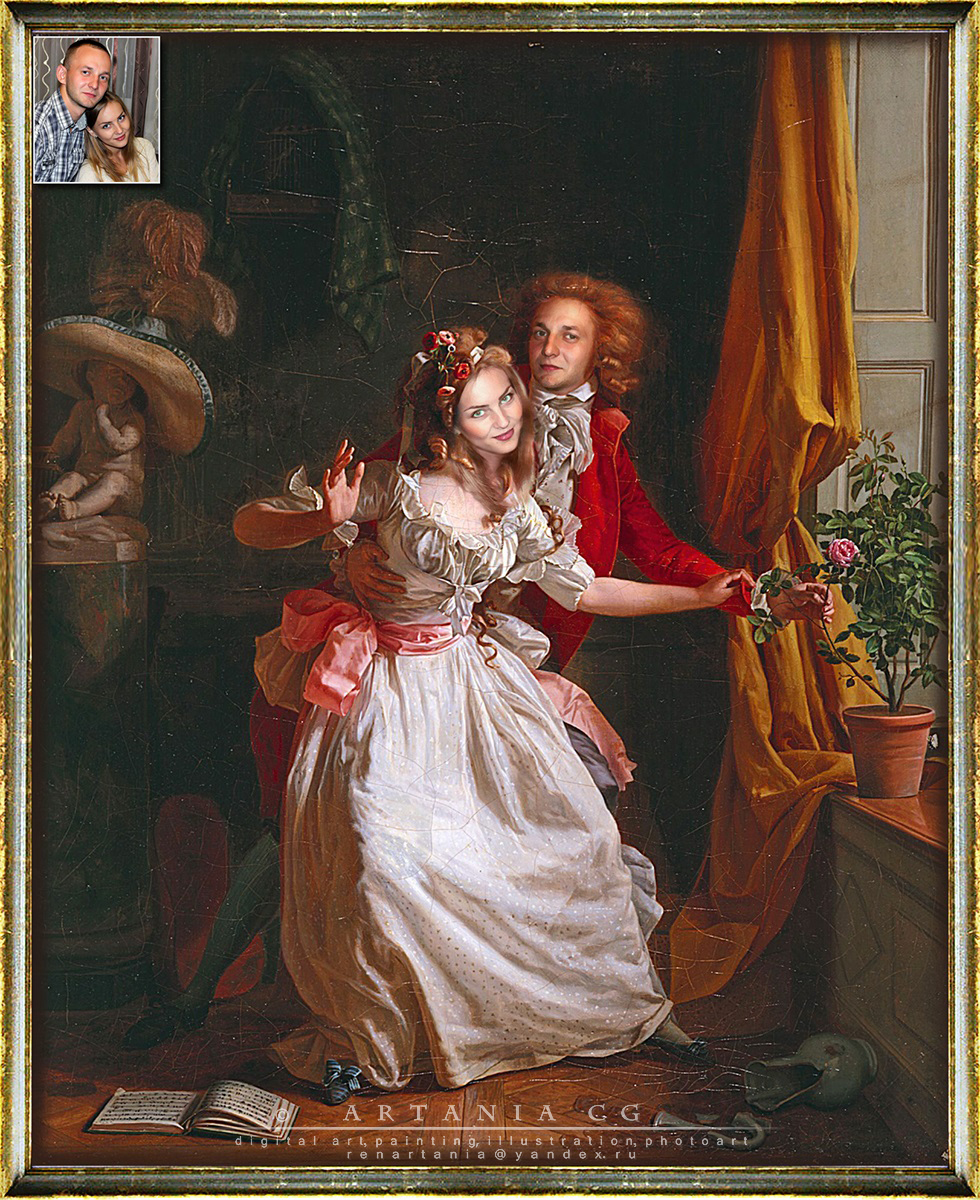 Коллаж - классический портрет пары