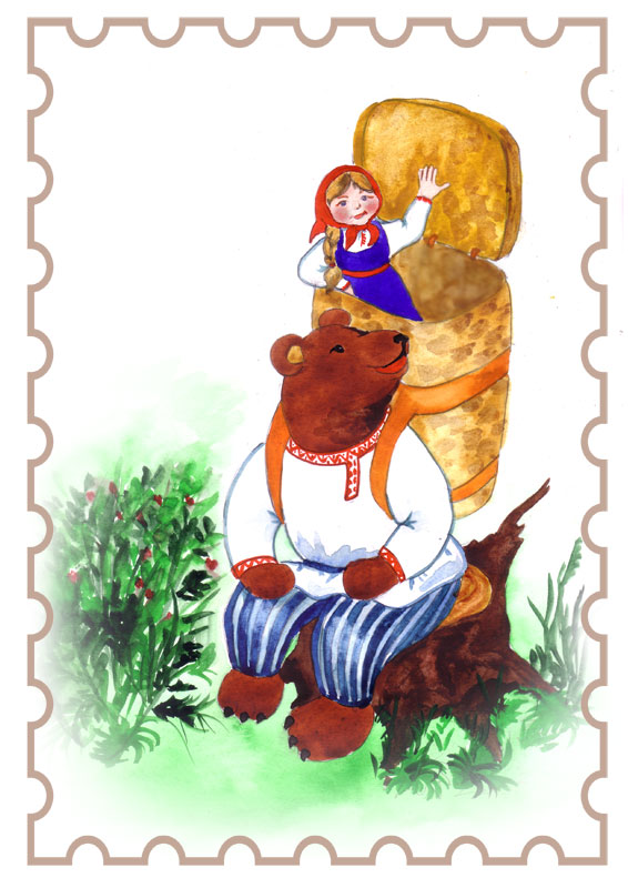 Иллюстрация к сказке &quot;Маша и медведь&quot;
