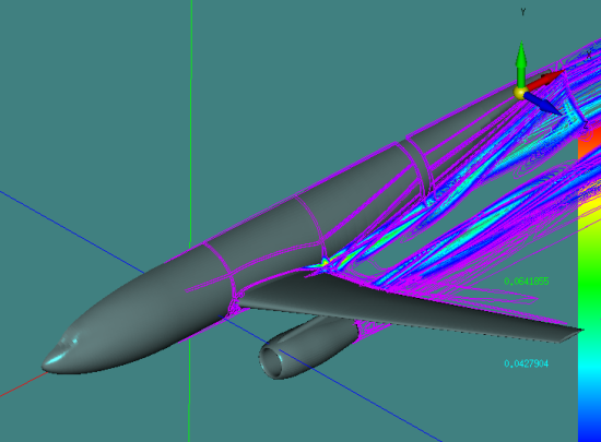 обтекание модели самолёта flr-f6