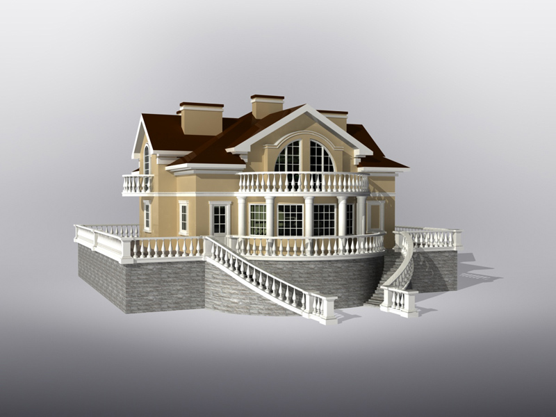 3D модель загородного дома.