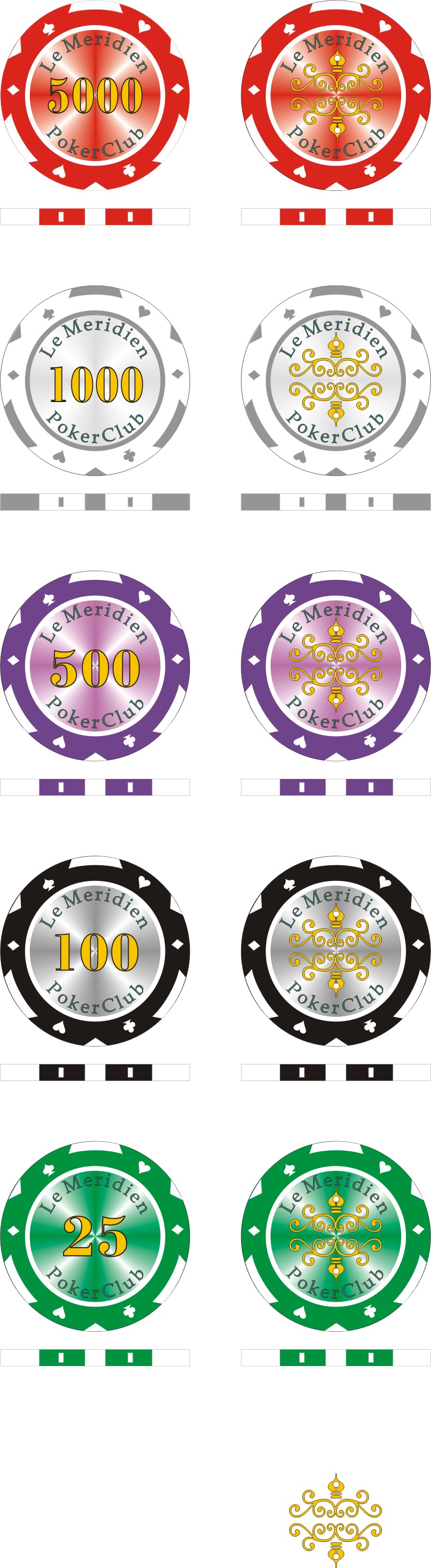 фишки с логотипом покерного клуба.