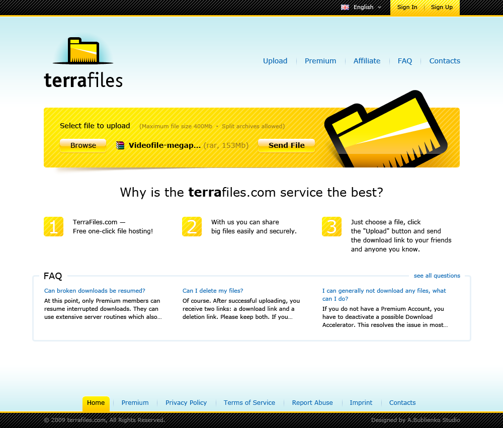 Файлообменник «TerraFiles»