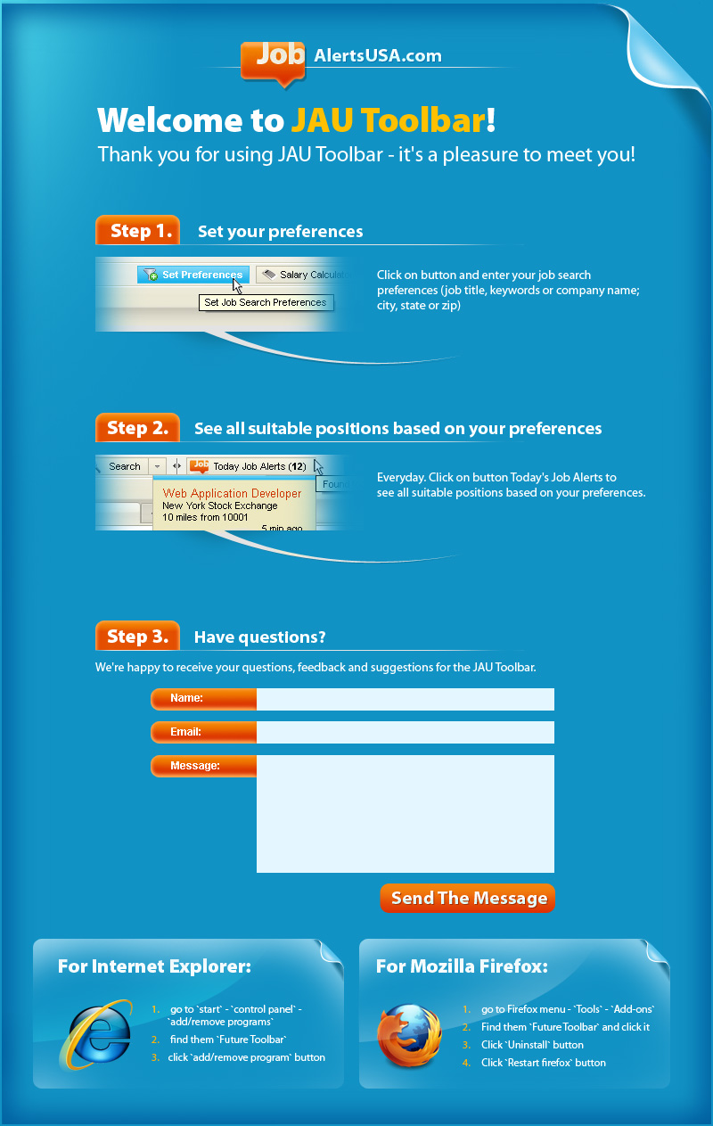 Instruction Page for JAU Toolbar