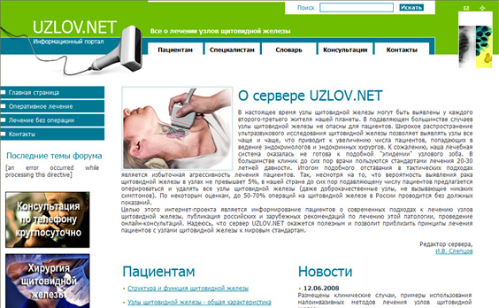 дизайн сайта Uzlov.net