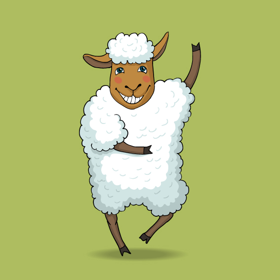 Танцующая овечка. Иллюстрация
