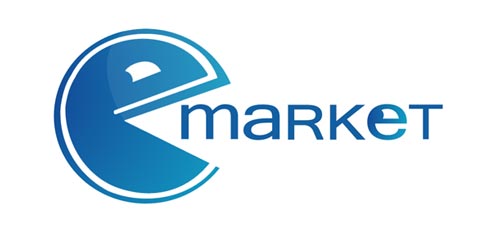 e-market, логотип для сети интернет магазинов
