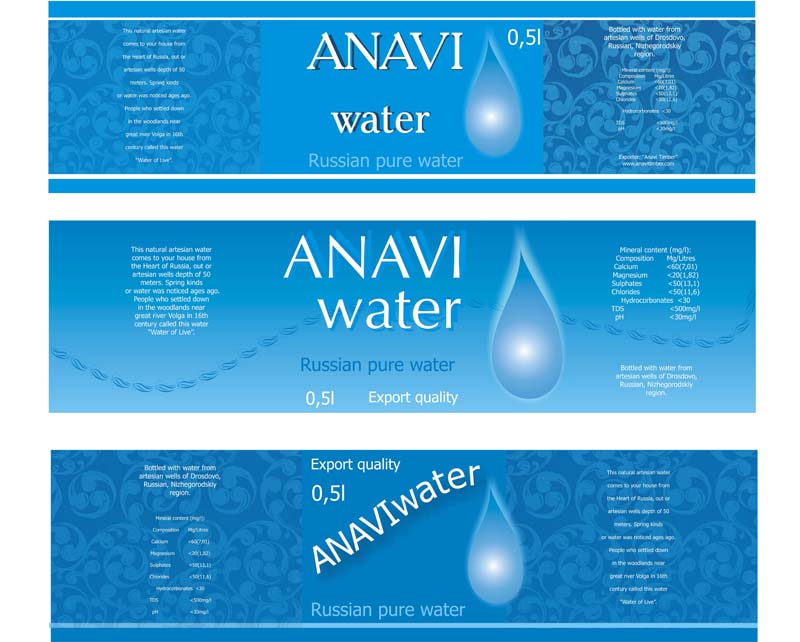 этикетка для воды &quot;Anavi&quot;