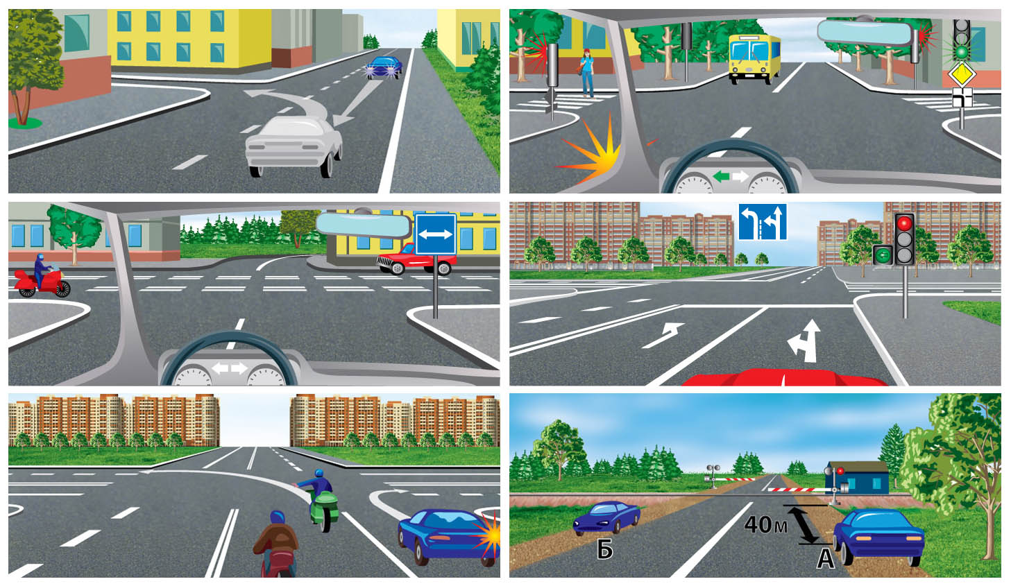 Иллюстрации к билетам по ПДД.