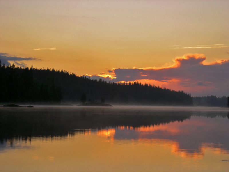Закат на озере, Карелия