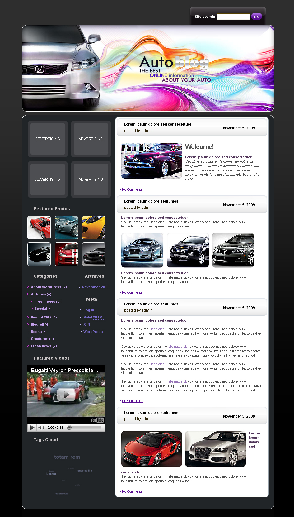 Template Auto blog