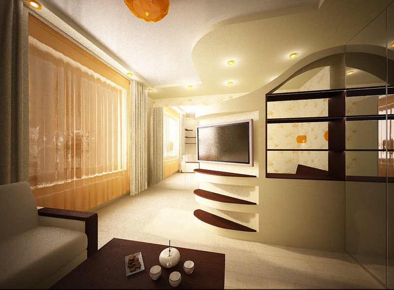 Дизайн однокомнатной квартиры - комната