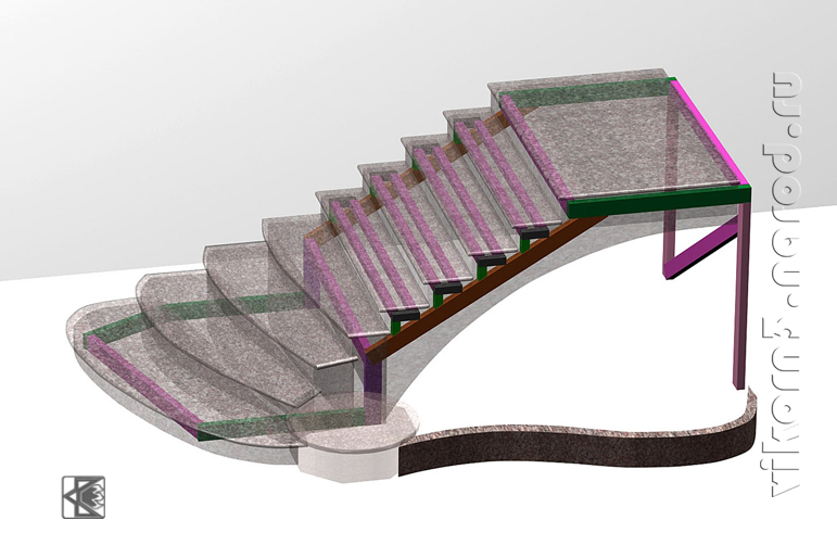 3Dмакет конструкции лестницы для любознательных заказчиков