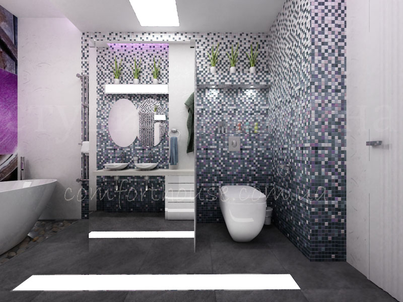Дизайн интерьра ванной комнаты жк &quot;паркове місто&quot;