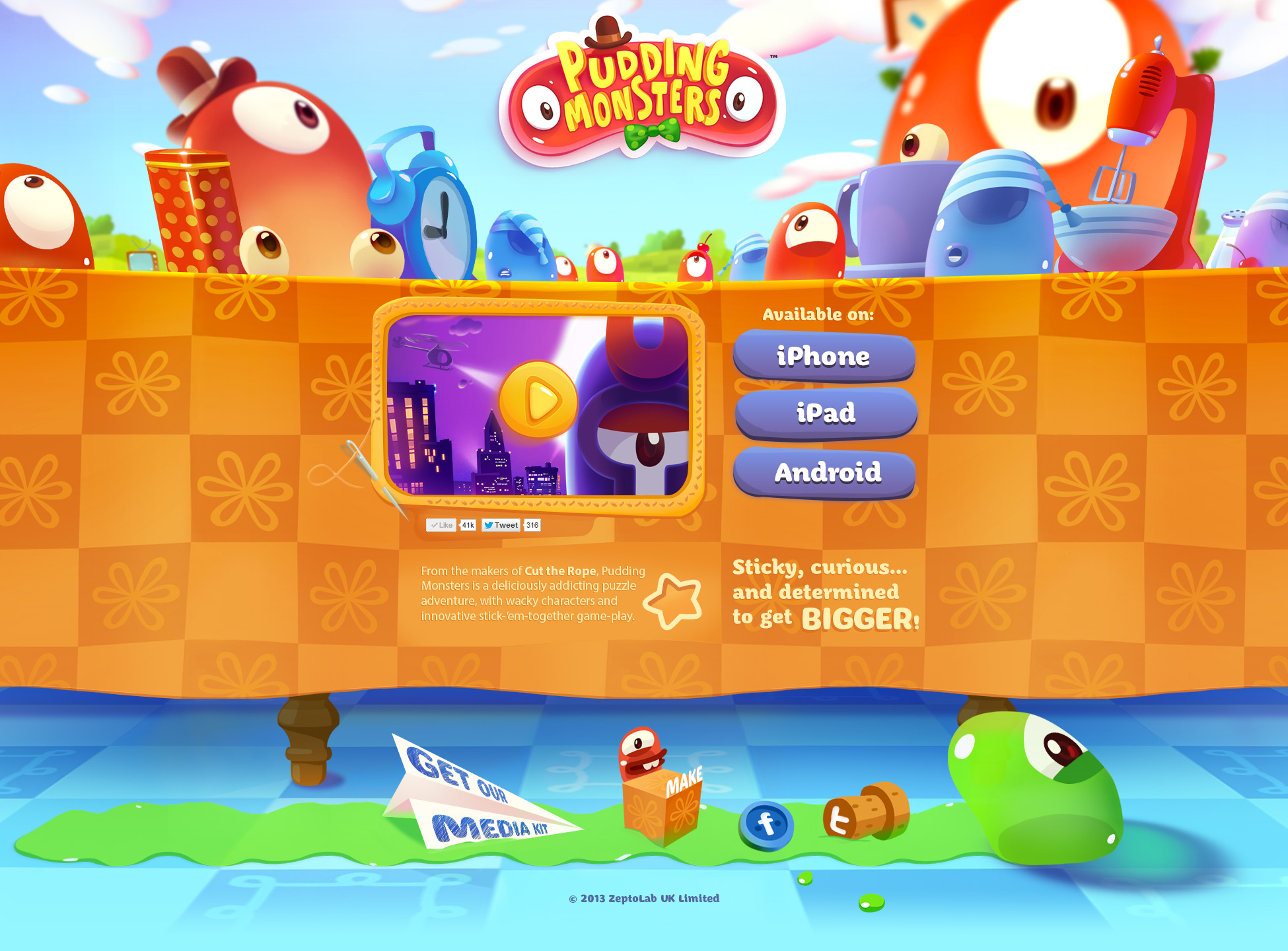 Сайт игры Pudding Monsters