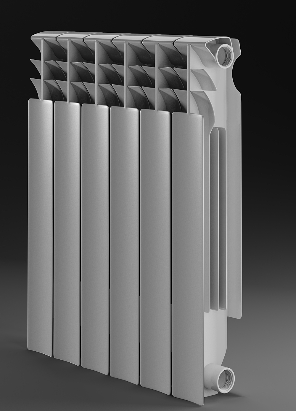 Алюминиевый радиатор, 3D визуализация